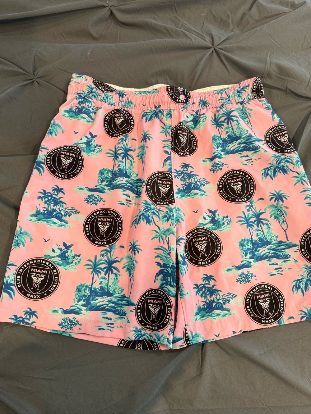 Abercrombie Kids Inter Miami Print Pink Bathing Suit